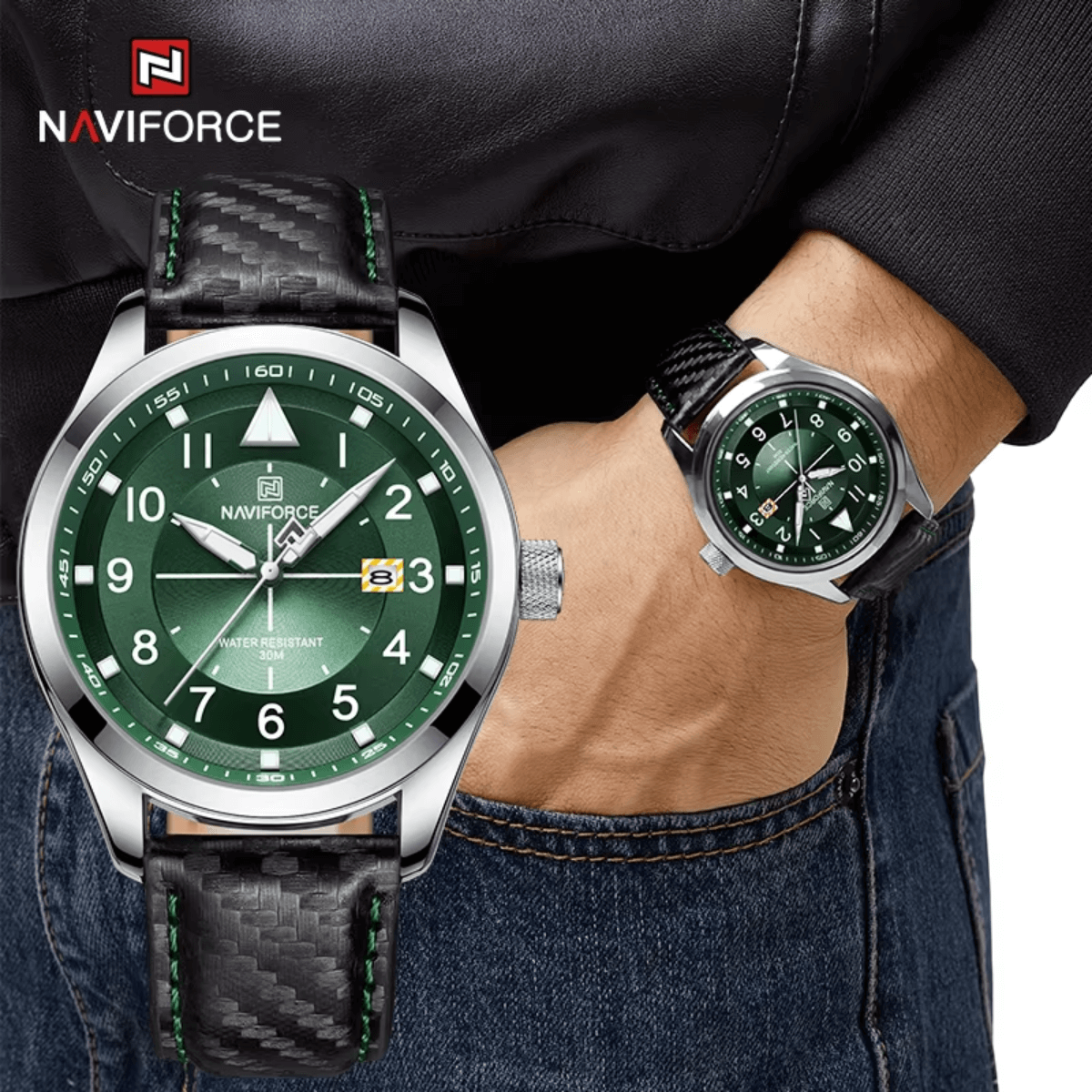 relógio preto masculino naviforce nalticos viriati